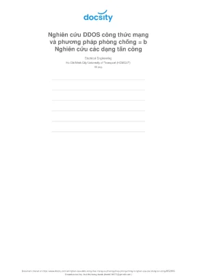 Nghiên cứu giải pháp phòng chống tấn công ddos
