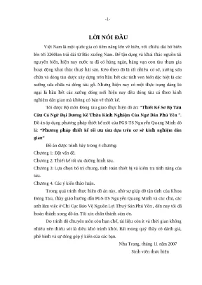 Đồ án thiết kế sơ bộ tàu câu cá ngừ đại dương kế thừa kinh nghiệm của ngư dân phú yên