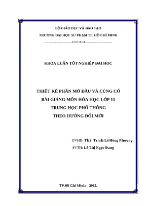 Khóa luận tốt nghiệp đại học thiết kế phần mở đầu và củng cố bài giảng môn hóa học lớp 11 thpt theo hướng đổi mới