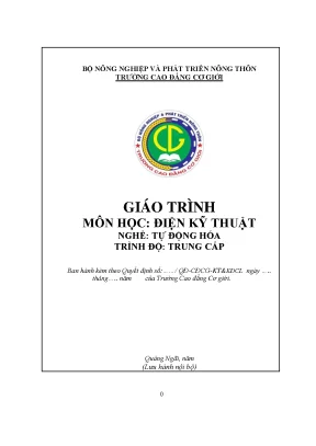 Giáo trình điện kỹ thuật nghề tự động hoá trung cấp