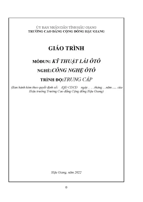 Giáo trình kỹ thuật lái ô tô nghề công nghệ ô tô trung cấp