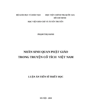 Luận án tiến sĩ triết học nhân sinh quan phật giáo trong truyện cổ tích việt nam