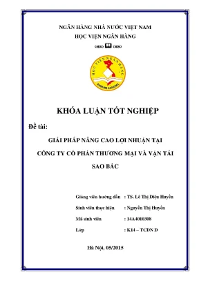 Giải pháp nâng cao lợi nhuận tại công ty cổ phần thương mại và vận tải sao bắc