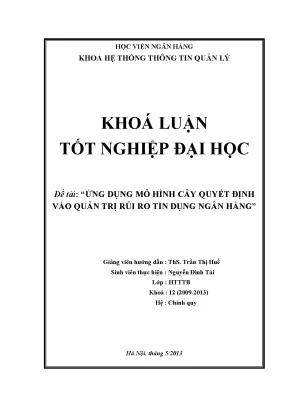Ứng dụng mô hình cây quyết định vào quản trị rủi ro tín dụng ngân hàng