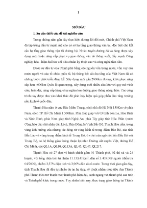 Nghiên cứu lựa chọn các dạng kết cấu nhịp cầu vượt sử dụng trong nút giao khác mức tại thành phố thanh hóa