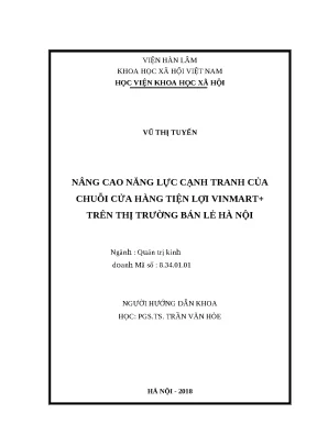 Luận văn thạc sĩ quản trị kinh doanh nâng cao năng lực cạnh tranh của chuỗi cửa hàng tiện lợi vinmart trên thị trường bán lẻ hà nội