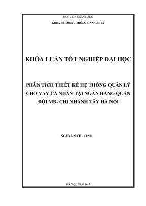 Phân tích thiết kế hệ thống quản lý cho vay cá nhân tại ngân hàng quân đội mb chi nhánh tây hà nội