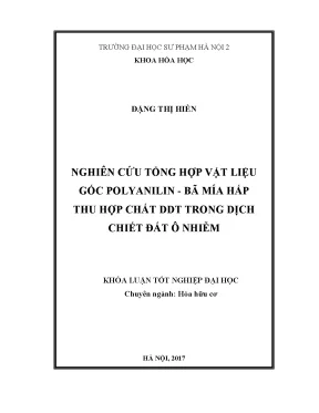 Khóa luận tốt nghiệp đại học nghiên cứu tổng hợp vật liệu gốc panibã mía hấp thu hợp chất ddt trong dịch chiết đất ô nhiễm