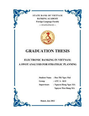 Electronic banking in vietnam a swot analysis for strategic planning graduation thesis