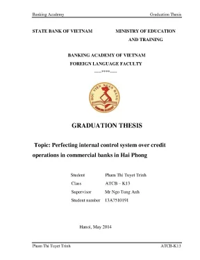 Perfecting internal control system over credit operations in commercial banks in hai phong graduation thesis