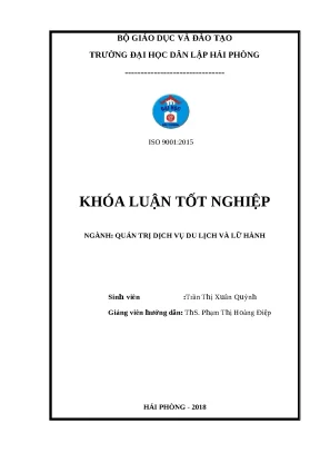 Khóa luận tốt nghiệp ngành văn hóa du lịch nghiên cứu xây dựng tổ chức hoạt động team building trong du lịch gắn liền với môi trường sông nước cho tập khách cán bộ nhân viên văn phòng