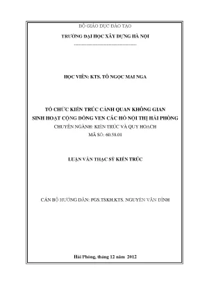 Tổ chức kiến trúc cảnh quan không gian sinh hoạt cộng đồng ven các hồ nội thị hải phòng