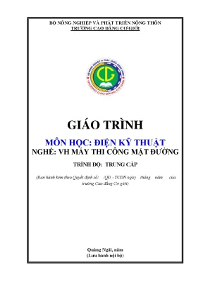 Giáo trình điện kỹ thuật nghề vận hành máy thi công mặt đường trung cấp