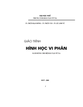 Giáo trình hình học vi phân dành cho hệ đào tạo từ xa
