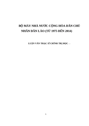 Luận văn bộ máy nhà nước chdcnd lào từ 1975 đến 2014