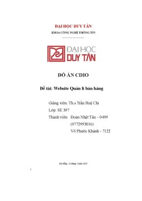 Tiểu luận đồ án cdio đề tài website quản lí bán hàng