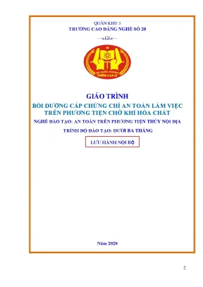 Giáo trình bồi dưỡng cấp giấy chứng chỉ an toàn làm việc trên phương tiện chở khí hoá chất nghề an toàn trên phương tiện thuỷ nội địa