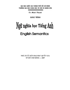 Giáo trình ngữ nghĩa học tiếng anh english semantics