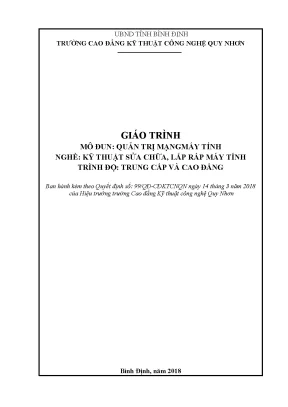 Giáo trình quản trị mạng máy tính nghề kỹ thuật sửa chữa và lắp ráp máy tính trình độ trung cấpcao đẳng