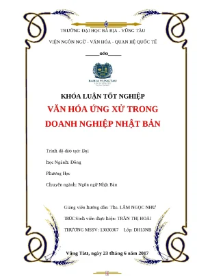 Khóa luận tốt nghiệp văn hóa ứng xử trong doanh nghiệp nhật bản