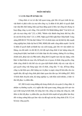 Luận văn ths qlc đào tạo bồi dưỡng công chức trên địa bàn tỉnh bến tre