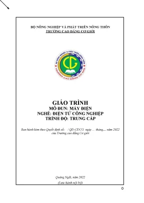 Giáo trình máy điện nghề điện tử công nghiệp trung cấp