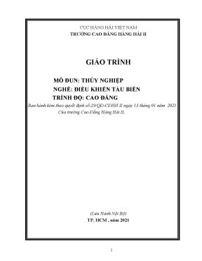 Giáo trình thủy nghiệp nghề điều khiển tàu biển trình độ cao đẳng