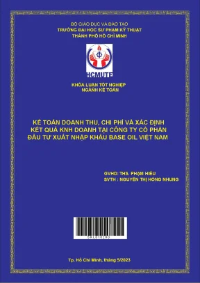 Kế toán doanh thu chi phí và xác định kết quả kinh doanh tại công ty cổ phần đầu tư xuất nhập khẩu base oil việt nam