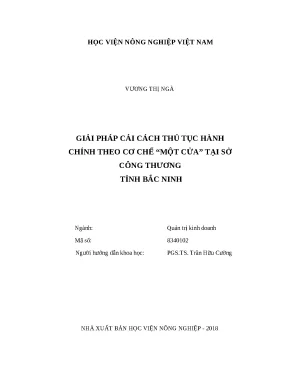 Luận văn thạc sĩ giải pháp cải cách thủ tục hành chính theo cơ chế một cửa tại sở công thương tỉnh bắc ninh