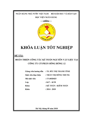 Hoàn thiện công tác kế toán nguyên vật liệu tại công ty cổ phần sông hồng 12