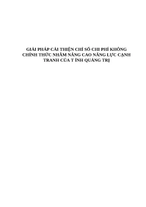 Luận văn giải pháp cải thiện chỉ số chi phí không chính thức nhằm nâng cao năng lực cạnh tranh của quảng trị