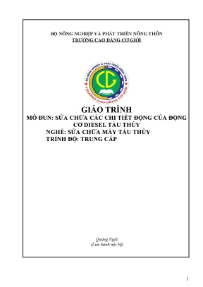 Giáo trình sửa chữa các chi tiết động của động cơ diesel tàu thủy nghề sửa chữa máy tàu thuỷ trung cấp
