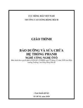 Giáo trình bảo dưỡng và sửa chữa hệ thống phanh nghề công nghệ ôtô