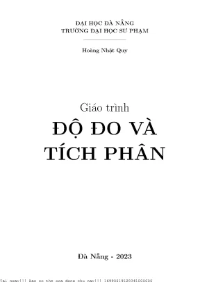 Giáo trình độ đo và tích phân