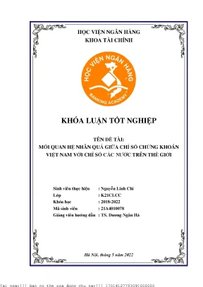 Mối quan hệ nhân quả giữa chỉ số chứng khoán việt nam với chỉ số các nước trên thế giới