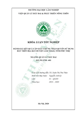 Đánh giá kết quả cấp giấy chứng nhận quyền sử dụng đất trên địa bàn huyện lâm thao tỉnh phú thọ