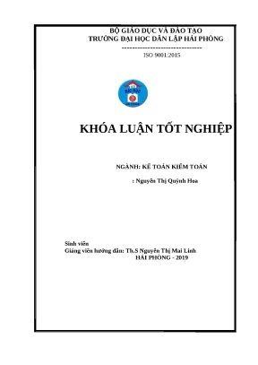 Luận văn hoàn thiện công tác kế toán nguyên vật liệu tại công ty cổ phần xây dựng thủy lợi hải phòng