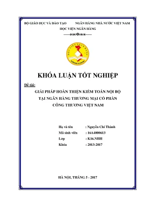 Giải pháp hoàn thiện kiểm toán nội bộ tại ngân hàng thương mại cổ phần công thương việt nam