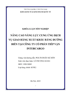 Nâng cao năng lực cung ứng dịch vụ giao hàng xuất khẩu bằng đường biển của công ty cổ phần tiếp vận intercargo