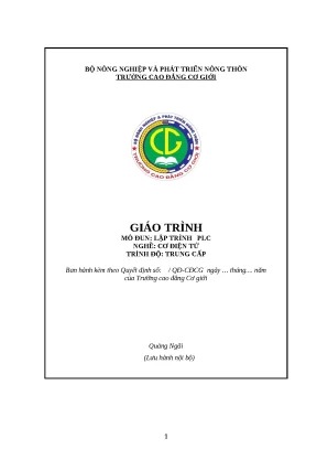 Giáo trình lập trình plc nghề cơ điện tử trung cấp