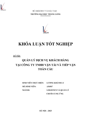 Quản lý dịch vụ khách hàng tại công ty tnhh vận tải và tiếp vận toàn cầu