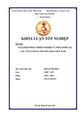 Giải pháp phát triển nghiệp vụ phái sinh tại các ngân hàng thương mại việt nam