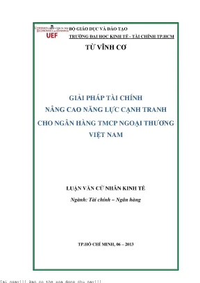 Giải pháp tài chính nâng cao năng lực cạnh tranh cho ngân hàng tmcp ngoại thương việt nam