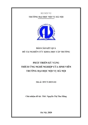 Phát triển kỹ năng thích ứng nghề nghiệp của sinh viên trường đại học nội vụ hà nội