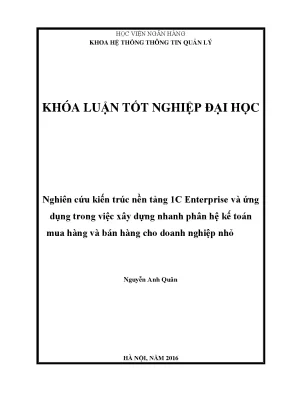 Nghiên cứu kiến trúc nền tảng 1c enterprise và ứng dụng việc xây dựng nhanh phân hệ kế toán mua hàng bán hàng cho doanh nghiệp