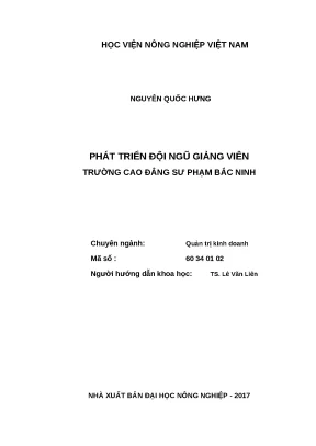 Luận văn thạc sĩ phát triển đội ngũ giảng viên trường cao đẳng sư phạm bắc ninh