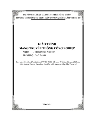 Giáo trình mạng truyền thông công nghiệp nghề điện công nghiệp trình độ cao đẳng