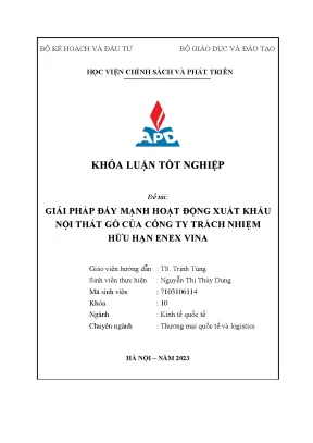 Giải pháp đẩy mạnh xuất khẩu nội thất gỗ của công ty tnhh enex vina