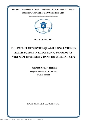 The impact of service quality on customer satisfaction in electronic banking at viet nam prosperity bank ho chi minh city bachelor thesis of banking and finance