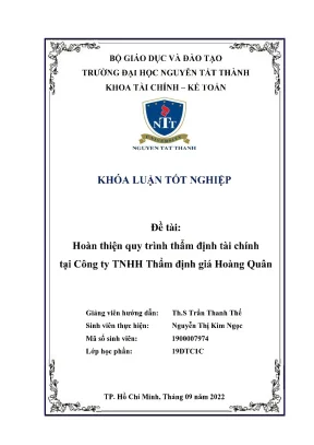 Hoàn thiện quy trình thẩm định tài chính tại công ty tnhh thẩm định giá hoàng quân